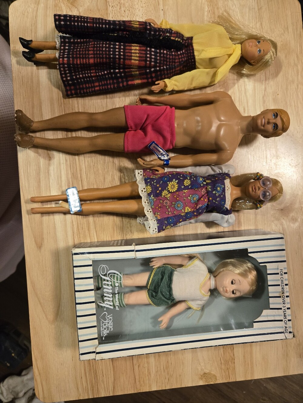 Vintage Genuine Mattel Dolls... Ken, Barbie, PJ, and Ginny Vogue Doll.